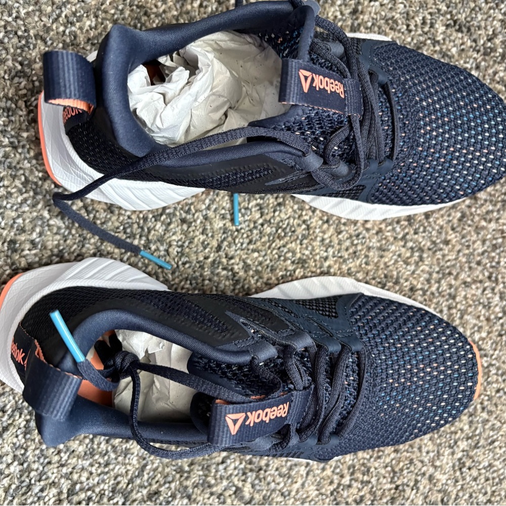 Reebok Navy and Orange Athletic Shoes